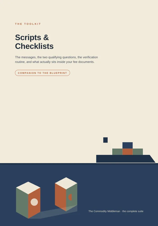 Cover of the Scripts and Checklists toolkit for commodity brokers